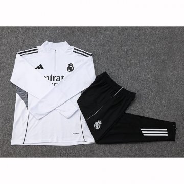 Chandal de Sudadera del Real Madrid Nino 25-26 Blanco