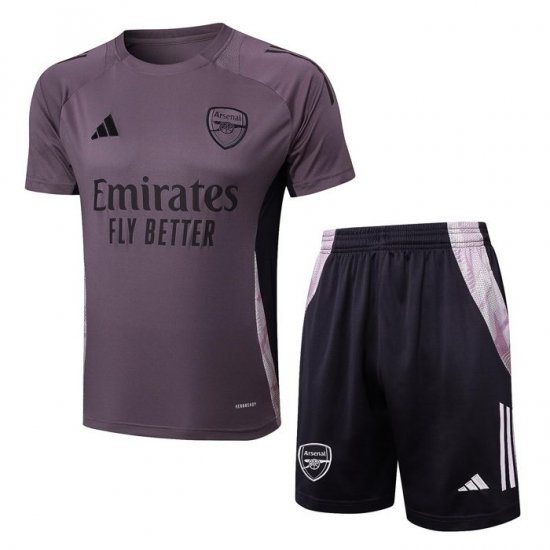 Chandal del Arsenal Manga Corta 24-25 Gris Purpura - Pantalon Corto - Haga un click en la imagen para cerrar