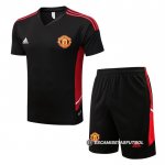 Chandal del Manchester United Manga Corta 22-23 Negro - Pantalon Corto