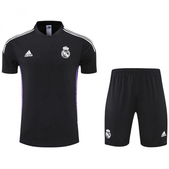 Chandal del Real Madrid Manga Corta 22-23 Negro y Purpura - Pantalon Corto - Haga un click en la imagen para cerrar
