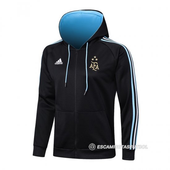 Chaqueta con Capucha del Argentina 22-23 Negro - Haga un click en la imagen para cerrar