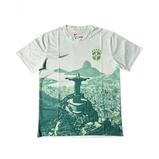 Tailandia Camiseta Brasil Jesus 2025-26 Blanco Verde - Haga un click en la imagen para cerrar