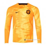 Camiseta Paises Bajos 1ª Manga Larga 2022