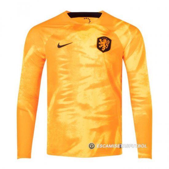 Camiseta Paises Bajos 1ª Manga Larga 2022 - Haga un click en la imagen para cerrar