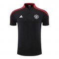 Camiseta Polo del Manchester United 22-23 Negro y Rojo