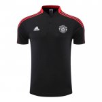 Camiseta Polo del Manchester United 22-23 Negro y Rojo