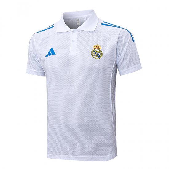 Camiseta Polo del Real Madrid 25-26 Blanco Azul - Haga un click en la imagen para cerrar