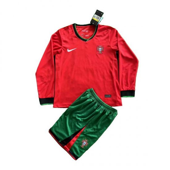 Camiseta Portugal 1ª Manga Larga Nino 2024 - Haga un click en la imagen para cerrar