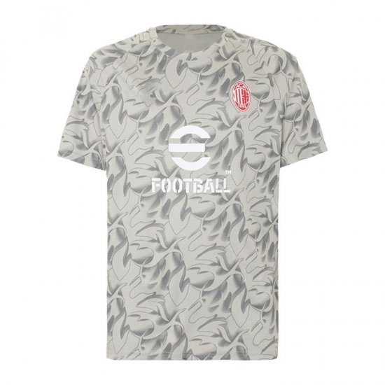 Camiseta Pre Partido del AC Milan 25-26 Gris - Haga un click en la imagen para cerrar
