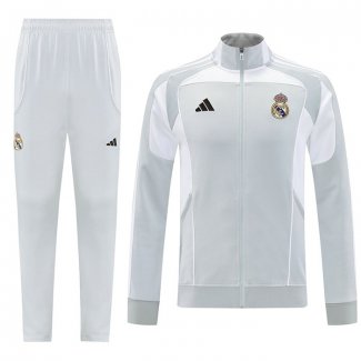 Chandal de Chaqueta del Real Madrid 25-26 Gris Blanco