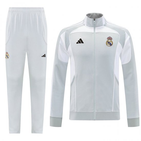 Chandal de Chaqueta del Real Madrid 25-26 Gris Blanco - Haga un click en la imagen para cerrar