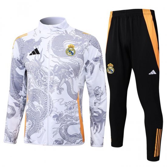 Chandal de Chaqueta del Real Madrid Dragon Nino 2024-25 Blanco - Haga un click en la imagen para cerrar