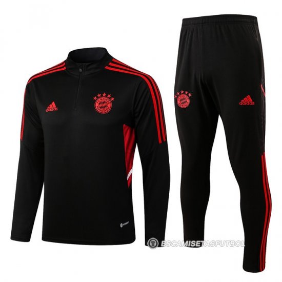 Chandal de Sudadera del Bayern Munich 22-23 Negro - Haga un click en la imagen para cerrar