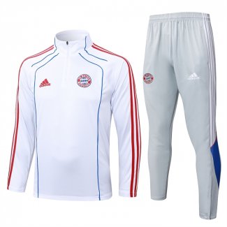 Chandal de Sudadera del Bayern Munich Nino 25-26 Blanco Rojo