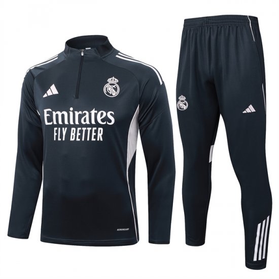Chandal de Sudadera del Real Madrid Nino 25-26 Gris Oscuro - Haga un click en la imagen para cerrar