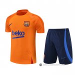 Chandal del Barcelona Manga Corta 22-23 Naranja - Pantalon Corto