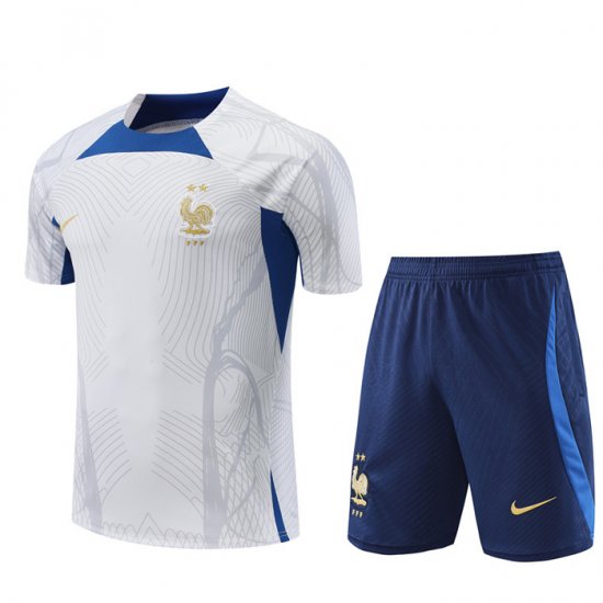 Chandal del Francia Manga Corta 2022-2023 Blanco - Pantalon Corto - Haga un click en la imagen para cerrar