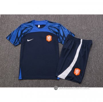 Chandal del Paises Bajos Manga Corta 22-23 Azul - Pantalon Corto