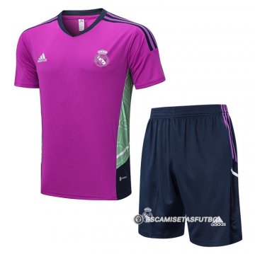 Chandal del Real Madrid Manga Corta 2022-2023 Purpura - Pantalon Corto