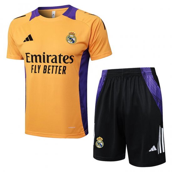 Chandal del Real Madrid Manga Corta 2024-25 Amarillo - Pantalon Corto - Haga un click en la imagen para cerrar
