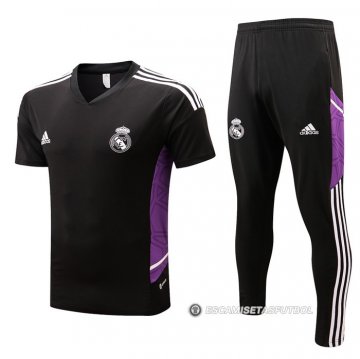 Chandal del Real Madrid Manga Corta 22-23 Negro y Purpura