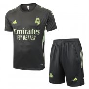 Chandal del Real Madrid Manga Corta 25-26 Gris Verde - Pantalon Corto