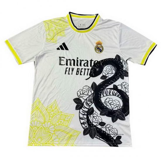 Tailandia Camiseta Real Madrid Special 24-25 Blanco Amarillo - Haga un click en la imagen para cerrar