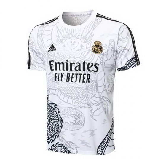 Camiseta de Entrenamiento Real Madrid Dragon 2024-25 Blanco - Haga un click en la imagen para cerrar