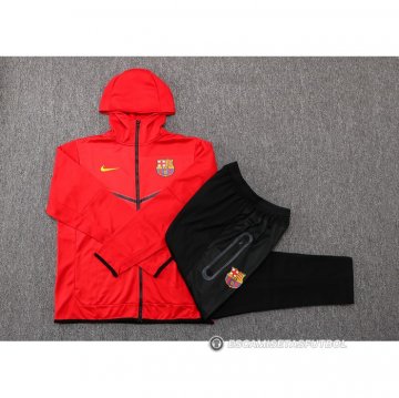 Chandal con Capucha del Barcelona 22-23 Rojo