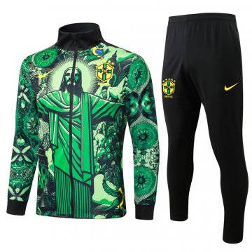 Chandal de Chaqueta del Brasil Jesus 24-25 Verde