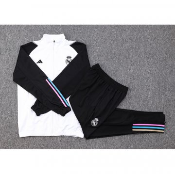 Chandal de Chaqueta del Real Madrid Nino 23-24 Blanco y Negro