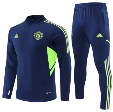 Chandal de Sudadera del Manchester United 22-23 Azul y Verde