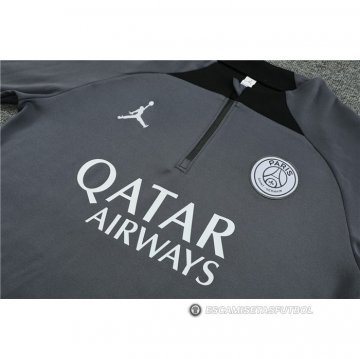 Chandal de Sudadera del Paris Saint-Germain Jordan Nino 2023-24 Gris