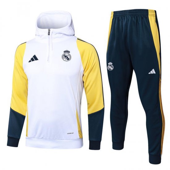 Chandal de Sudadera del Real Madrid 24-25 Blanco Amarillo - Haga un click en la imagen para cerrar