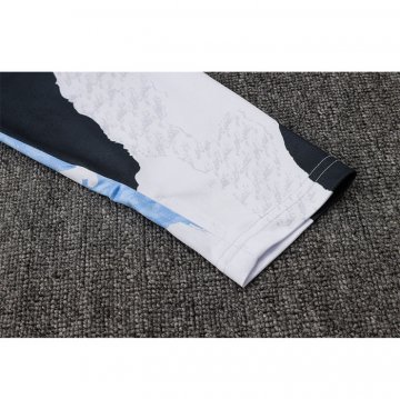 Chandal de Sudadera del Real Madrid Nino 24-25 Blanco y Amarillo