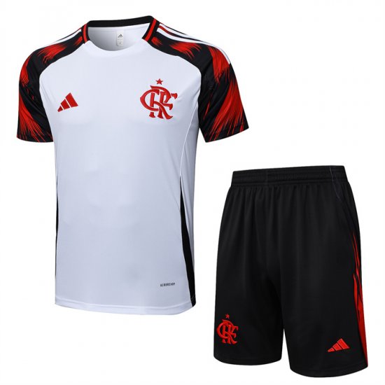 Chandal del Flamengo Manga Corta 25-26 Blanco - Pantalon Corto - Haga un click en la imagen para cerrar