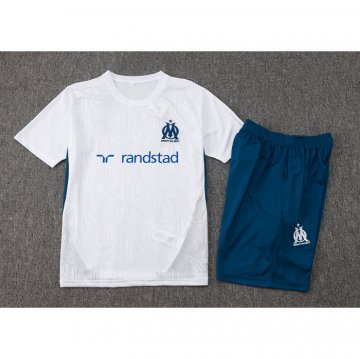 Chandal del Olympique Marsella Manga Corta 24-25 Blanco - Pantalon Corto
