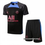 Chandal del Paris Saint-Germain Jordan Manga Corta 22-23 Negro y Azul - Pantalon Corto