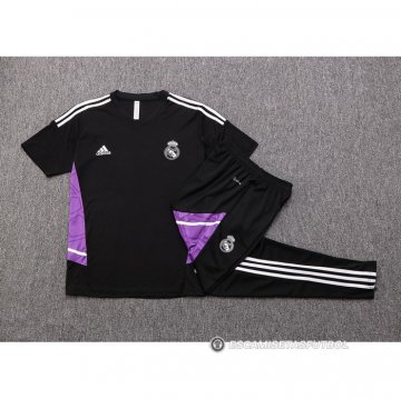 Chandal del Real Madrid Manga Corta 22-23 Negro y Purpura