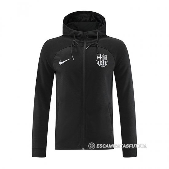 Chaqueta con Capucha del Barcelona 22-23 Negro - Haga un click en la imagen para cerrar