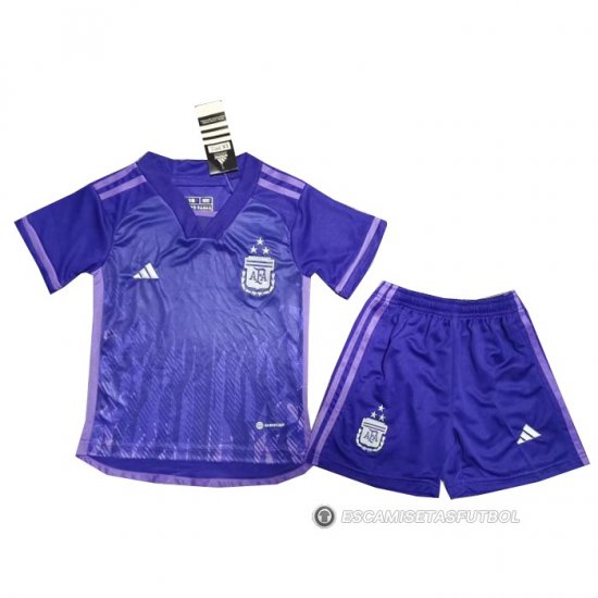 Camiseta Argentina 3 Estrellas 2ª Nino 2022 - Haga un click en la imagen para cerrar