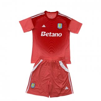 Camiseta Aston Villa Portero Nino 25-26 Rojo