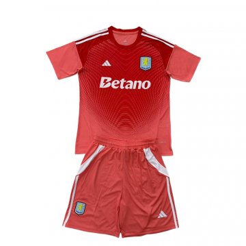 Camiseta Aston Villa Portero Nino 25-26 Rojo