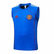 Camiseta de Entrenamiento Manchester United Sin Mangas 25-26 Azul