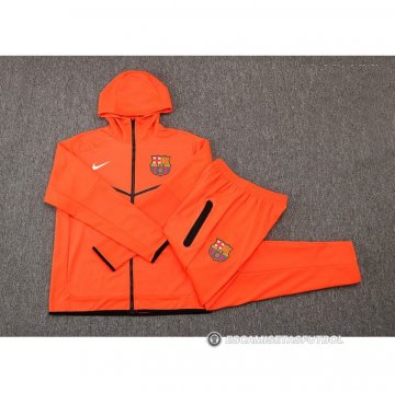 Chandal con Capucha del Barcelona 22-23 Naranja