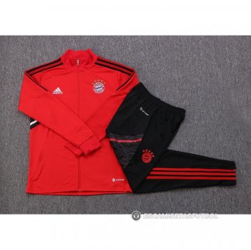 Chandal de Chaqueta del Bayern Munich Nino 22-23 Rojo