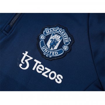 Chandal de Sudadera del Manchester United Nino 2024-25 Azul