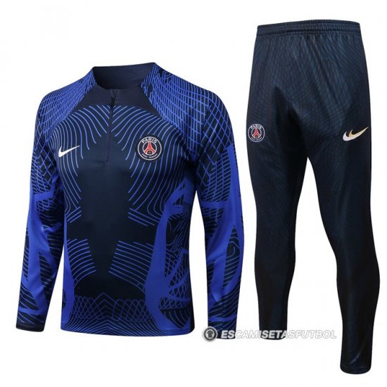 Chandal de Sudadera del Paris Saint-Germain 2022-2023 Azul - Haga un click en la imagen para cerrar