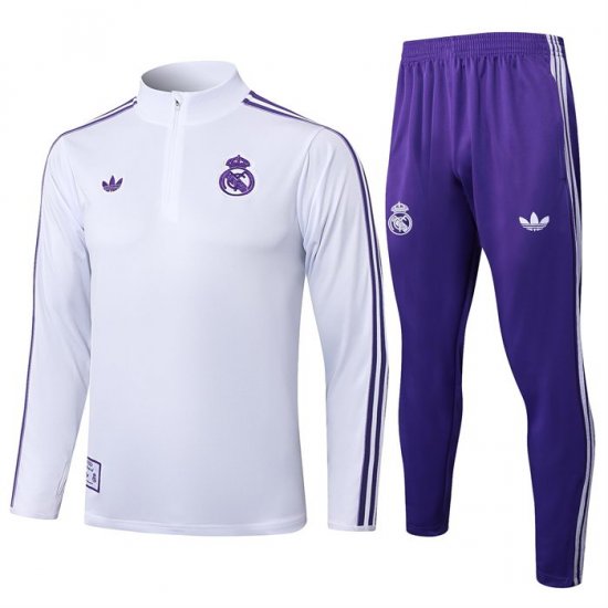 Chandal de Sudadera del Real Madrid 25-26 Blanco Purpura - Haga un click en la imagen para cerrar
