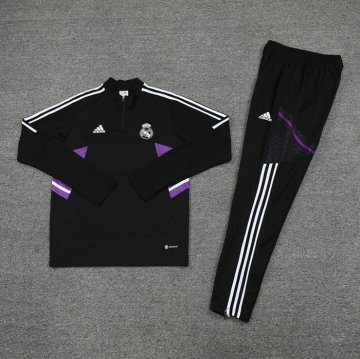 Chandal de Sudadera del Real Madrid Nino 22-23 Negro